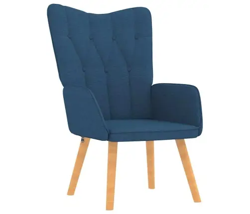 Poilsio Kėdė Su Pakoja, Mėlynos Spalvos, Audinys