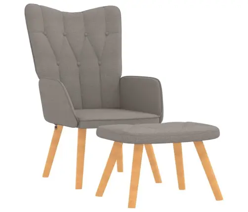 Atpūtas Krēsls Ar Kāju Balstu, Pelēkbrūns Audums Vidaxl