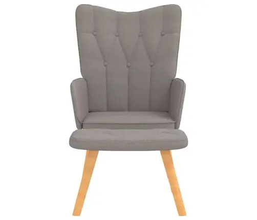 Atpūtas Krēsls Ar Kāju Balstu, Pelēkbrūns Audums Vidaxl