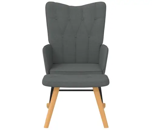 Šūpuļkrēsls Ar Kāju Balstu, Tumši Pelēks Audums Vidaxl