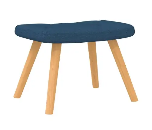 Šūpuļkrēsls Ar Kāju Balstu, Zils Audums Vidaxl