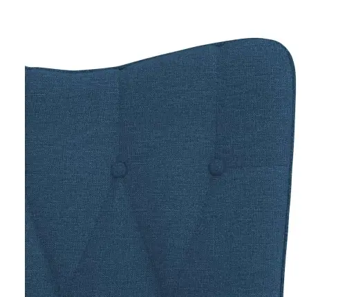 Šūpuļkrēsls Ar Kāju Balstu, Zils Audums Vidaxl