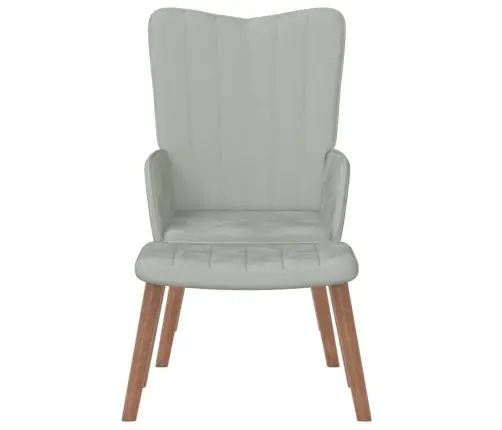 Atpūtas Krēsls Ar Kāju Balstu, Gaiši Pelēks Samts Vidaxl