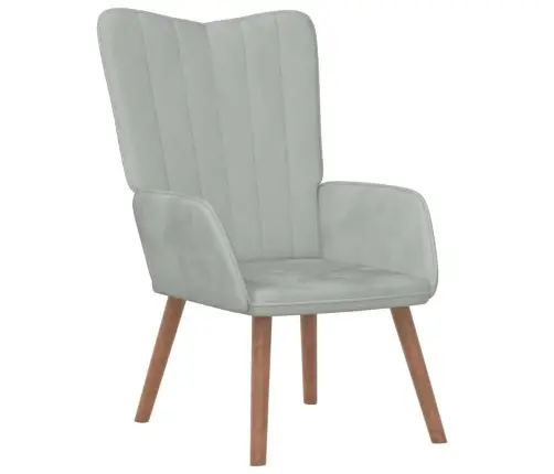 Atpūtas Krēsls Ar Kāju Balstu, Gaiši Pelēks Samts Vidaxl