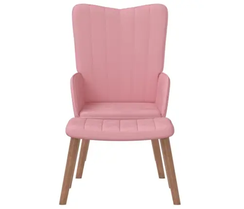 Atpūtas Krēsls Ar Kāju Balstu, Rozā Samts Vidaxl