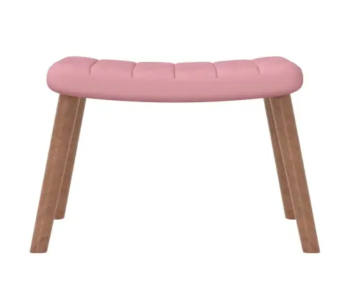 Atpūtas Krēsls Ar Kāju Balstu, Rozā Samts Vidaxl