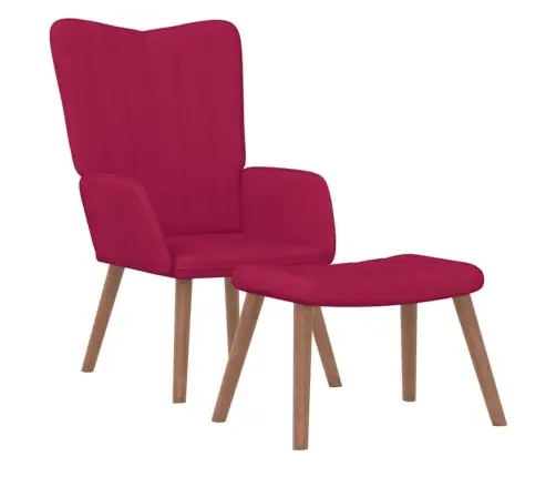 Atpūtas Krēsls Ar Kāju Balstu, Vīnsarkans Samts Vidaxl