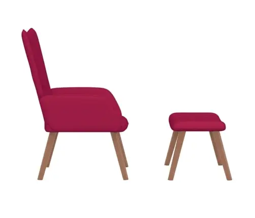 Atpūtas Krēsls Ar Kāju Balstu, Vīnsarkans Samts Vidaxl