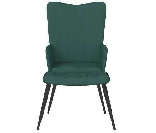 Poilsio Kėdė Su Pakoja, Tamsiai Žalios Spalvos, Aksomas Poilsio Kėdė Su Pakoja, Tamsiai Žalios Spalvos, Aksomas