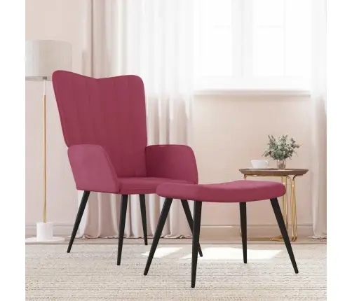 Atpūtas Krēsls Ar Kāju Balstu, Vīnsarkans Samts Vidaxl Atpūtas Krēsls Ar Kāju Balstu, Vīnsarkans Samts Vidaxl