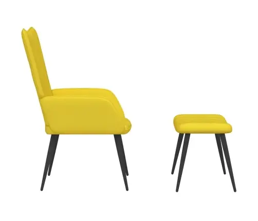 Poilsio Kėdė Su Pakoja, Garstyčių Geltonos Spalvos, Aksomas