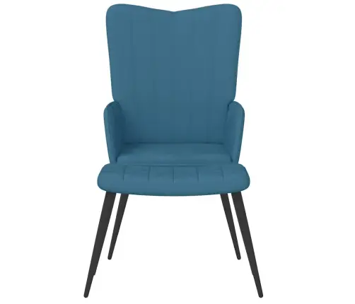 Atpūtas Krēsls Ar Kāju Balstu, Zils Samts Vidaxl