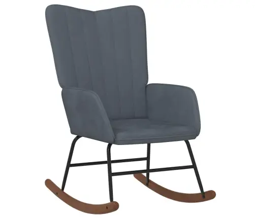 Šūpuļkrēsls, Tumši Pelēks Samts Vidaxl