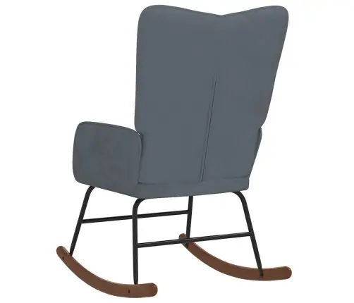 Šūpuļkrēsls, Tumši Pelēks Samts Vidaxl