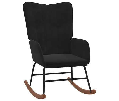 Supama Kėdė Su Pakoja, Juodos Spalvos, Aksomas