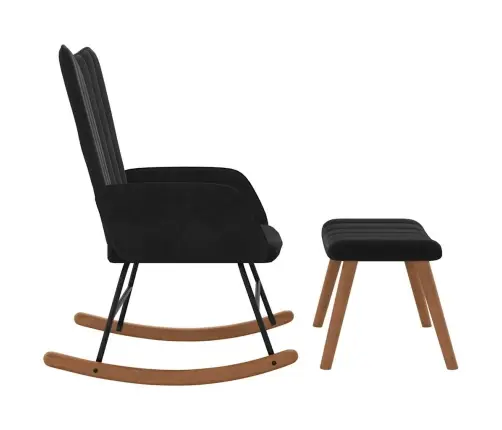 Supama Kėdė Su Pakoja, Juodos Spalvos, Aksomas