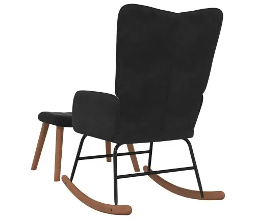 Supama Kėdė Su Pakoja, Juodos Spalvos, Aksomas