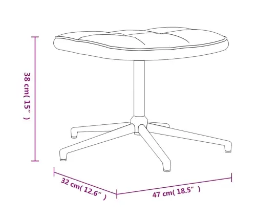 Atpūtas Krēsls Ar Kāju Balstu, Krēmbalts, Samts Un Pvc Vidaxl
