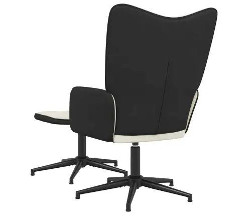 Atpūtas Krēsls Ar Kāju Balstu, Krēmbalts, Samts Un Pvc Vidaxl