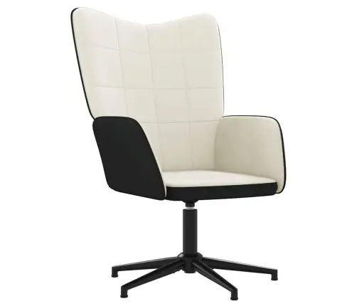 Atpūtas Krēsls Ar Kāju Balstu, Krēmbalts, Samts Un Pvc Vidaxl