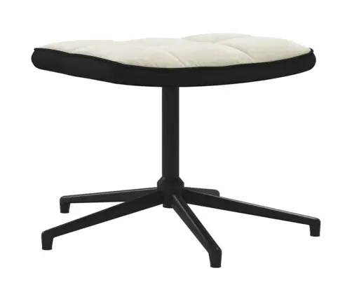 Atpūtas Krēsls Ar Kāju Balstu, Krēmbalts, Samts Un Pvc Vidaxl