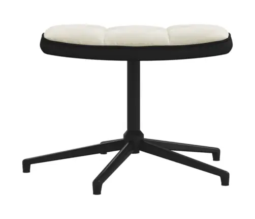 Atpūtas Krēsls Ar Kāju Balstu, Krēmbalts, Samts Un Pvc Vidaxl