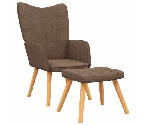 Atpūtas Krēsls Ar Kāju Balstu, Brūns Audums Vidaxl