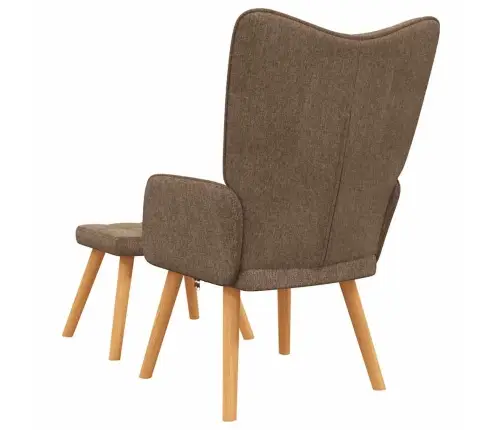 Atpūtas Krēsls Ar Kāju Balstu, Brūns Audums Vidaxl