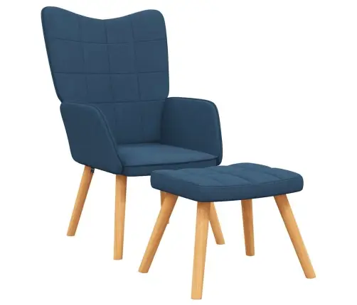 Poilsio Kėdė Su Pakoja, Mėlynos Spalvos, Audinys