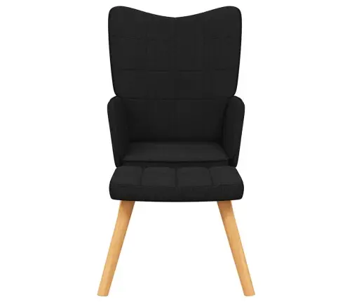 Atpūtas Krēsls Ar Kāju Balstu, Melns Audums Vidaxl