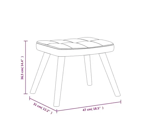 Atpūtas Krēsls Ar Kāju Balstu, Melns Audums Vidaxl