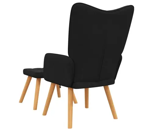 Atpūtas Krēsls Ar Kāju Balstu, Melns Audums Vidaxl