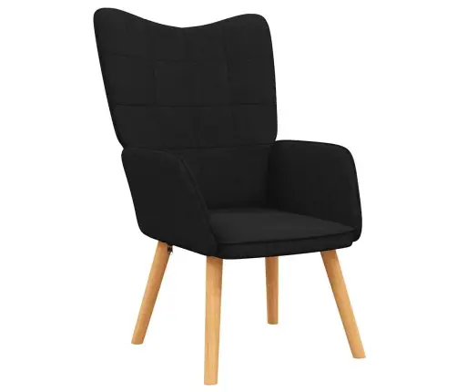 Atpūtas Krēsls Ar Kāju Balstu, Melns Audums Vidaxl