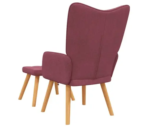 Atpūtas Krēsls Ar Kāju Balstu, Vīnsarkans Audums Vidaxl