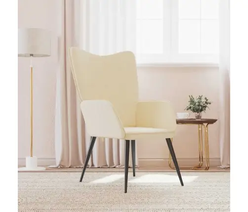 Atpūtas Krēsls, Krēmkrāsas Audums Vidaxl