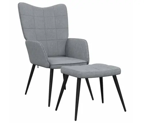 Poilsio Kėdė Su Pakoja, Šviesiai Pilka, Audinys Poilsio Kėdė Su Pakoja, Šviesiai Pilka, Audinys