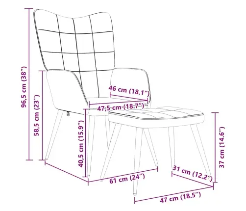 Atpūtas Krēsls Ar Kāju Balstu, Gaiši Pelēks Audums Vidaxl