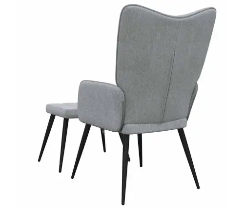 Poilsio Kėdė Su Pakoja, Šviesiai Pilka, Audinys Poilsio Kėdė Su Pakoja, Šviesiai Pilka, Audinys