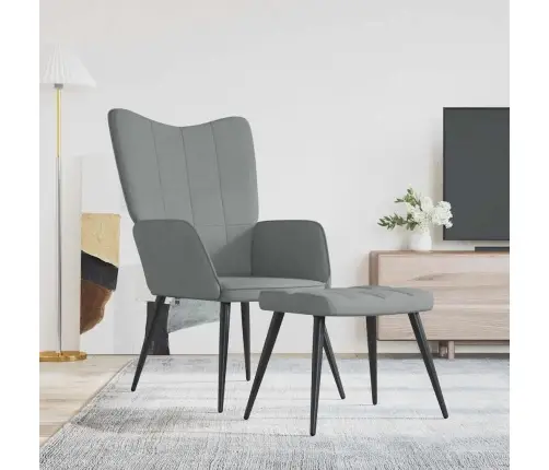 Poilsio Kėdė Su Pakoja, Šviesiai Pilka, Audinys Poilsio Kėdė Su Pakoja, Šviesiai Pilka, Audinys