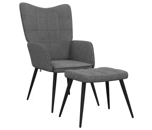 Atpūtas Krēsls Ar Kāju Balstu, Tumši Pelēks Audums Vidaxl