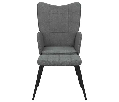 Atpūtas Krēsls Ar Kāju Balstu, Tumši Pelēks Audums Vidaxl