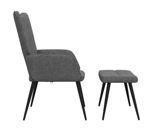 Atpūtas Krēsls Ar Kāju Balstu, Tumši Pelēks Audums Vidaxl