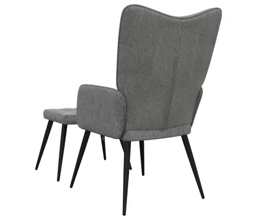 Atpūtas Krēsls Ar Kāju Balstu, Tumši Pelēks Audums Vidaxl