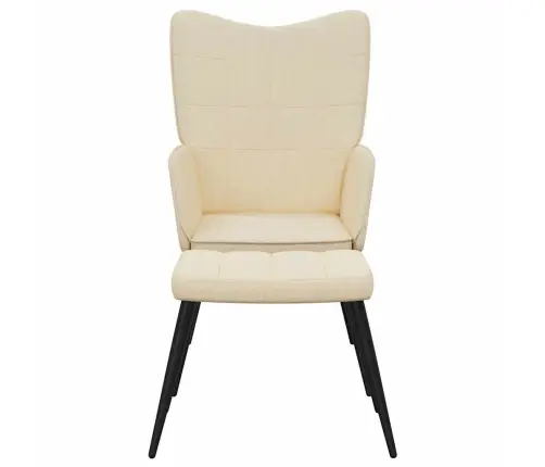 Poilsio Kėdė Su Pakoja, Kreminės Spalvos, Audinys