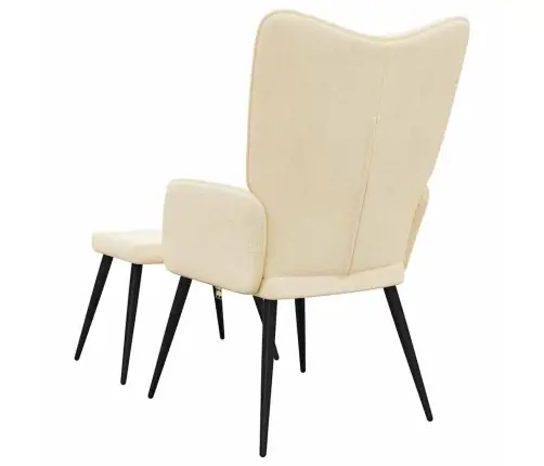 Poilsio Kėdė Su Pakoja, Kreminės Spalvos, Audinys