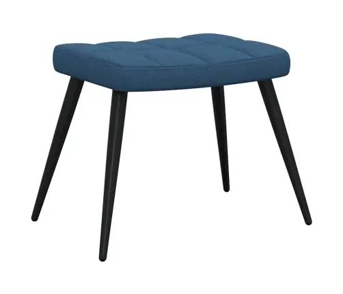 Atpūtas Krēsls Ar Kāju Balstu, Zils Audums Vidaxl