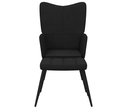 Atpūtas Krēsls Ar Kāju Balstu, Melns Audums Vidaxl