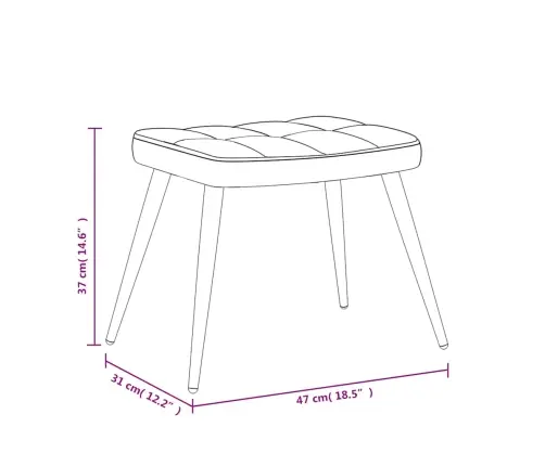 Atpūtas Krēsls Ar Kāju Balstu, Melns Audums Vidaxl