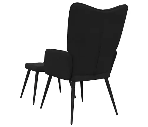 Atpūtas Krēsls Ar Kāju Balstu, Melns Audums Vidaxl