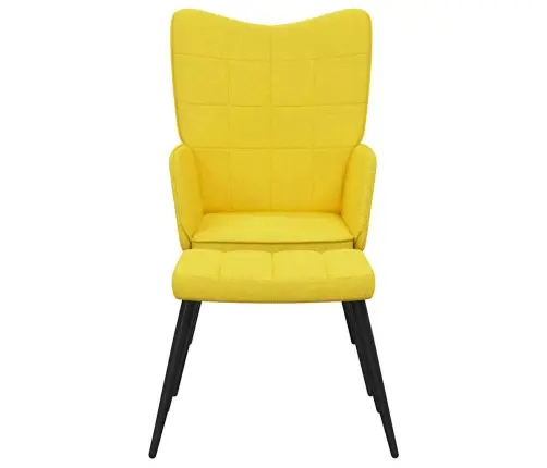 Atpūtas Krēsls Ar Kāju Balstu, Sinepju Dzeltens Audums Vidaxl